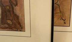 2 IAN TROWELL MIXED MEDIA PAINTINGS