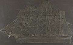 STERLING SILVER SHIP DISPLAYED IN FRAME