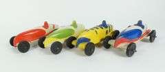 4 RUBBER RACE CARS