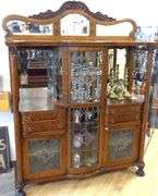 EXCEPTIONAL MCLAGAN LEAD GLASS WALL CABINET