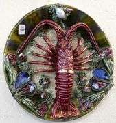 MAJOLICA PALISSEY POTTERY "LOBSTER" WALL PLATE