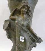 LARGE ART NOUVEAU SPELTER VASE