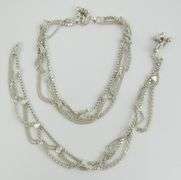 PAIR SILVER CHOKER NECKLACES