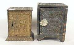 2 CAST IRON SAFE BANKS