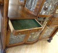 EXCEPTIONAL MCLAGAN LEAD GLASS WALL CABINET