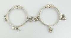 2 PAIRS SILVER ANKLETS