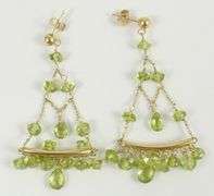 PAIR PERIDOT EARRINGS