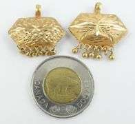 PAIR GOLD EARRINGS/PENDANTS