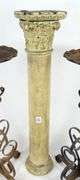 PAIR WROUGHT IRON PLANT STANDS & COLUMN