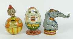 3 LITHOGRAPHED TIN COIN BANKS