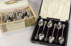 SILVER PLATE, WADE TEA FIGURINES