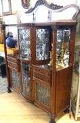 EXCEPTIONAL MCLAGAN LEAD GLASS WALL CABINET