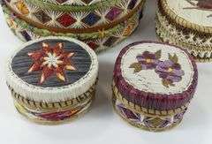 5 BIRCHBARK & QUILL BOXES