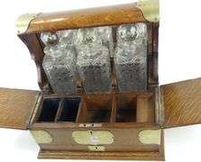 ANTIQUE TANTALUS & DRY BAR
