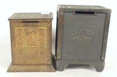 2 CAST IRON SAFE BANKS