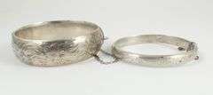 5 STERLING SILVER BRACELETS