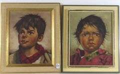 PAIR LUIGI ALMATO PORTRAIT OILS