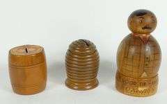 5 WOODEN COIN BANKS