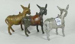 3 "DONKEY" COIN BANKS