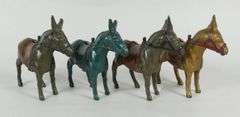 4 "DONKEY" CAST IRON BANKS