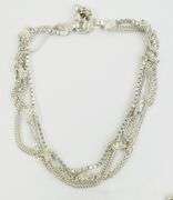PAIR SILVER CHOKER NECKLACES