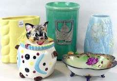POTTERY, COOKIE JAR, TILE, ETC.