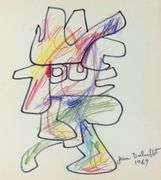 JEAN DUBUFFET (ATTRIBUTED) DRAWING & BOOKLET