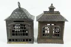 2 ANTIQUE CAST IRON BANKS