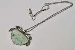 STERLING AND JADE PENDANT