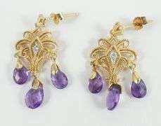PAIR AMETHYST EARRINGS