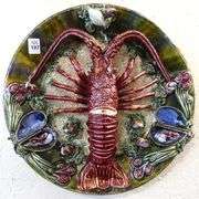 MAJOLICA PALISSEY POTTERY "LOBSTER" WALL PLATE