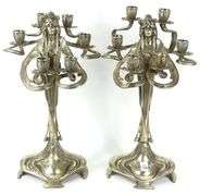 PAIR ART NOUVEAU CANDELABRA