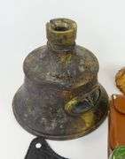 ANTIQUE OIL LAMP & CURIOS