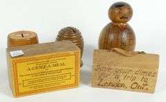 5 WOODEN COIN BANKS