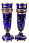 PAIR ANTIQUE GLASS VASES