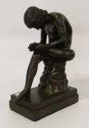 "BOY WITH THORN" BRONZE SCULPTURE