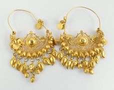 PAIR ORNATE GOLD EARRINGS