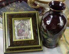 GLASSWARE, PORCELAIN, ONYX, ETC.