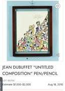 JEAN DUBUFFET (ATTRIBUTED) DRAWING & BOOKLET