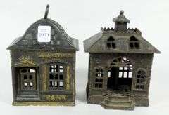 2 ANTIQUE CAST IRON BANKS