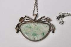 STERLING AND JADE PENDANT