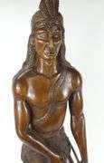 HAND-CARVED WOOD FIGURE