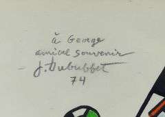 JEAN DUBUFFET (ATTRIBUTED) DRAWING & BOOKLET