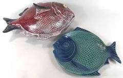TWO FISH SERVING DISHES