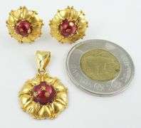 GOLD PENDANT & EARRINGS