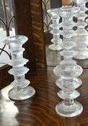 FIVE IITTALA ART GLASS CANDLESTICKS