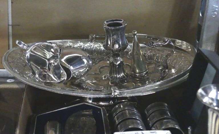 SILVER PLATE AND IVORY NAPKIN RINGS
