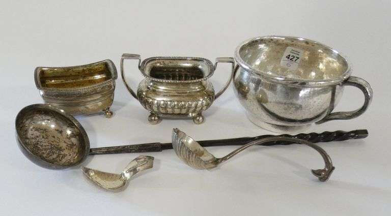 ANTIQUE SILVER AND SILVER PLATE