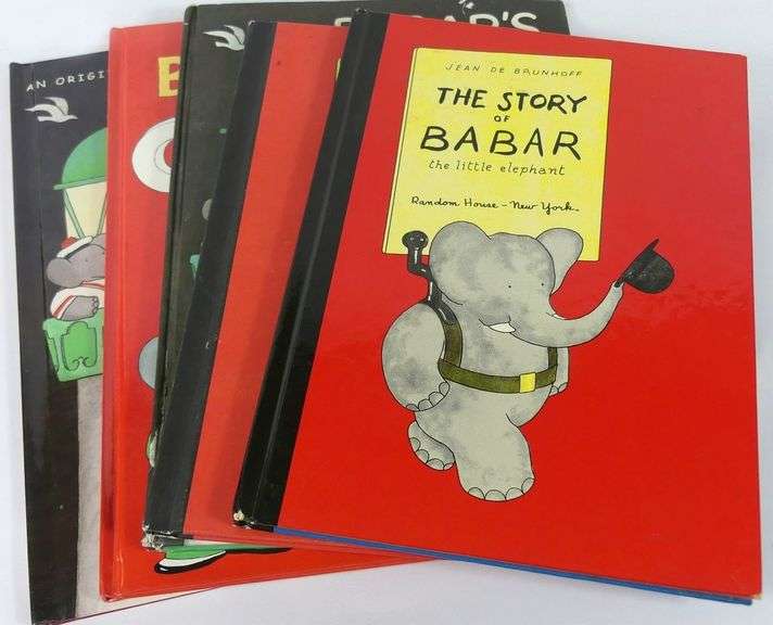 5 VINTAGE "BABAR" CHILDREN'S BOOKS