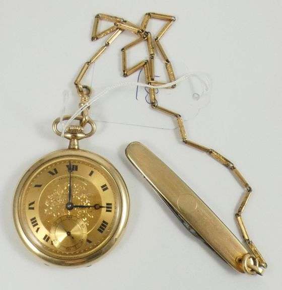 POCKET WATCH & CHAIN IN BOX